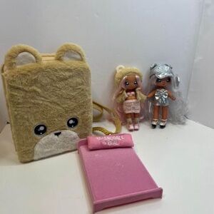 NA NA NA SURPRISE Doll 3 in 1 backpack bedroom playset Sarah snuggles Ari prism